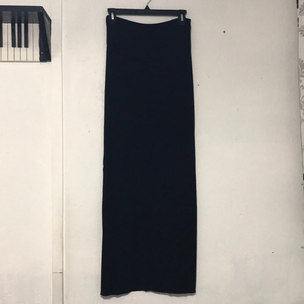 Long Solid Black Maxi Skirt